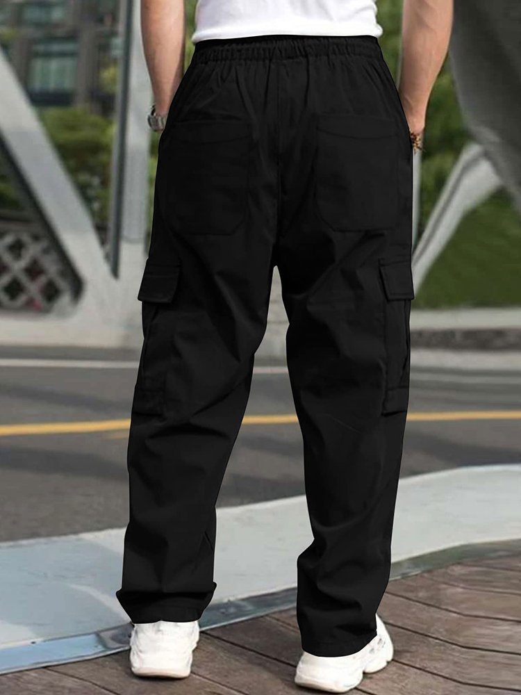 Alohadaddy Loose Multi-Pocket Straight Leg Casual Men&