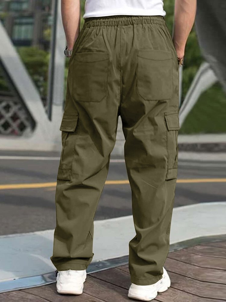 Alohadaddy Loose Multi-Pocket Straight Leg Casual Men&