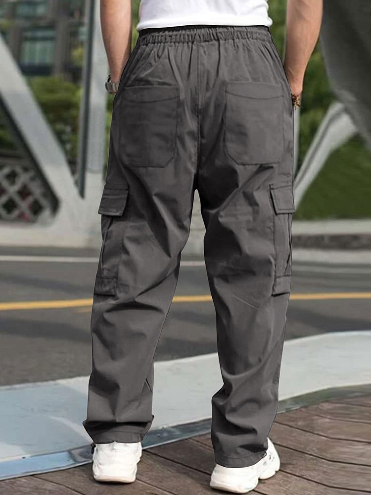 Alohadaddy Loose Multi-Pocket Straight Leg Casual Men&