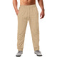 Alohadaddy Beach Holiday Men's Striped Casual Pants Cotton Blend Breathable Comfort Trousers