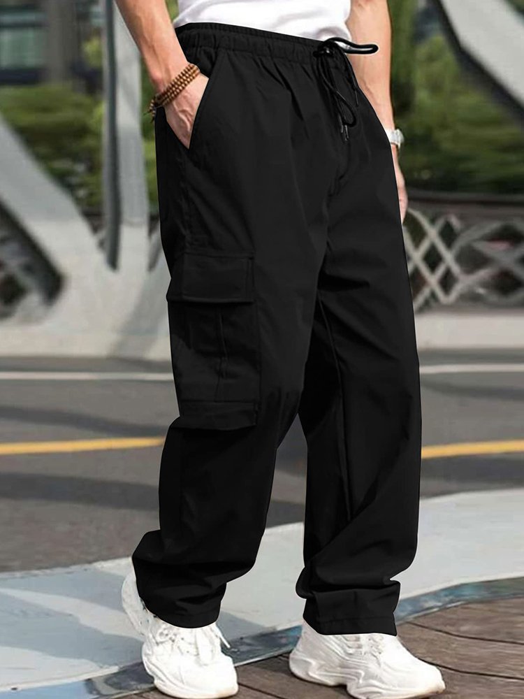 Alohadaddy Loose Multi-Pocket Straight Leg Casual Men&