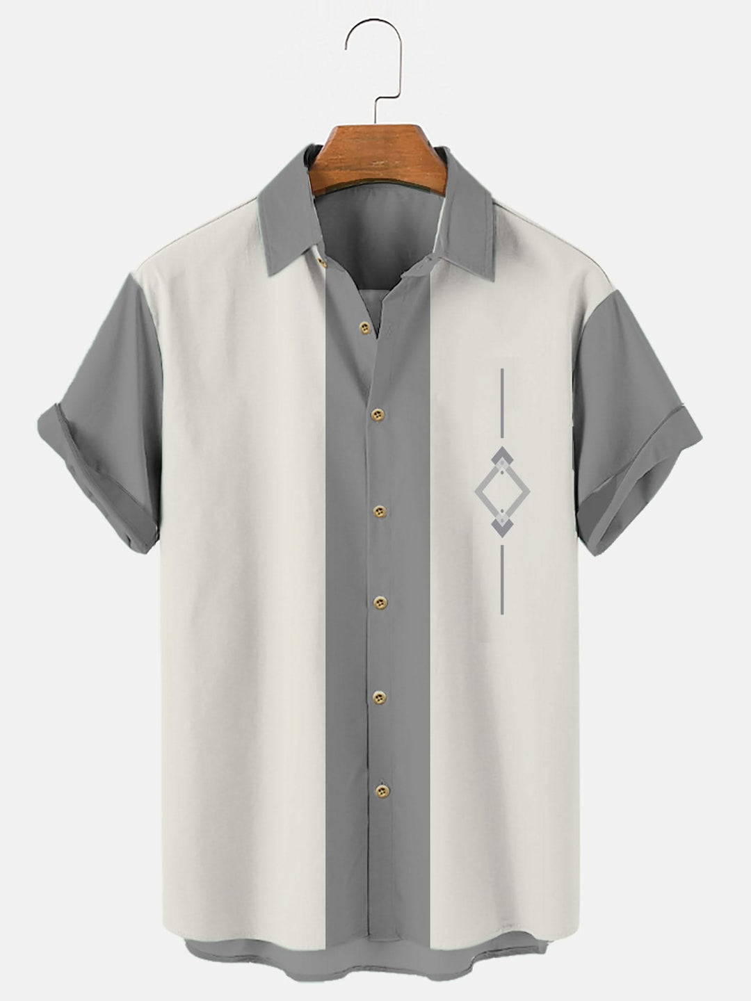 Men‘s Retro Camp Cotton-Blend 50S Vintage Bowling Shirts