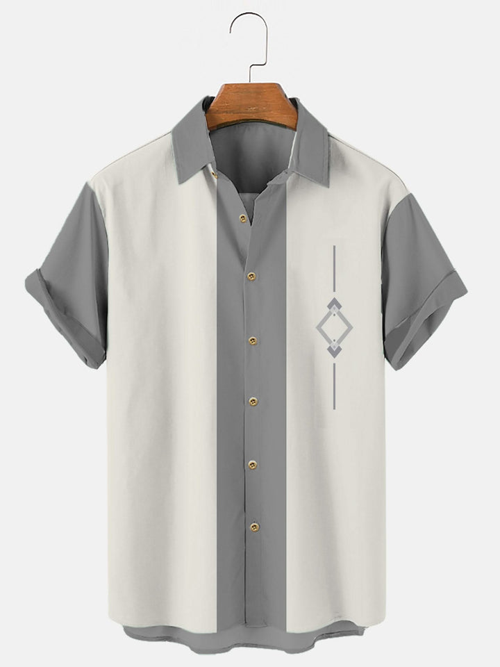 Men‘s Retro Camp Cotton-Blend 50S Vintage Bowling Shirts