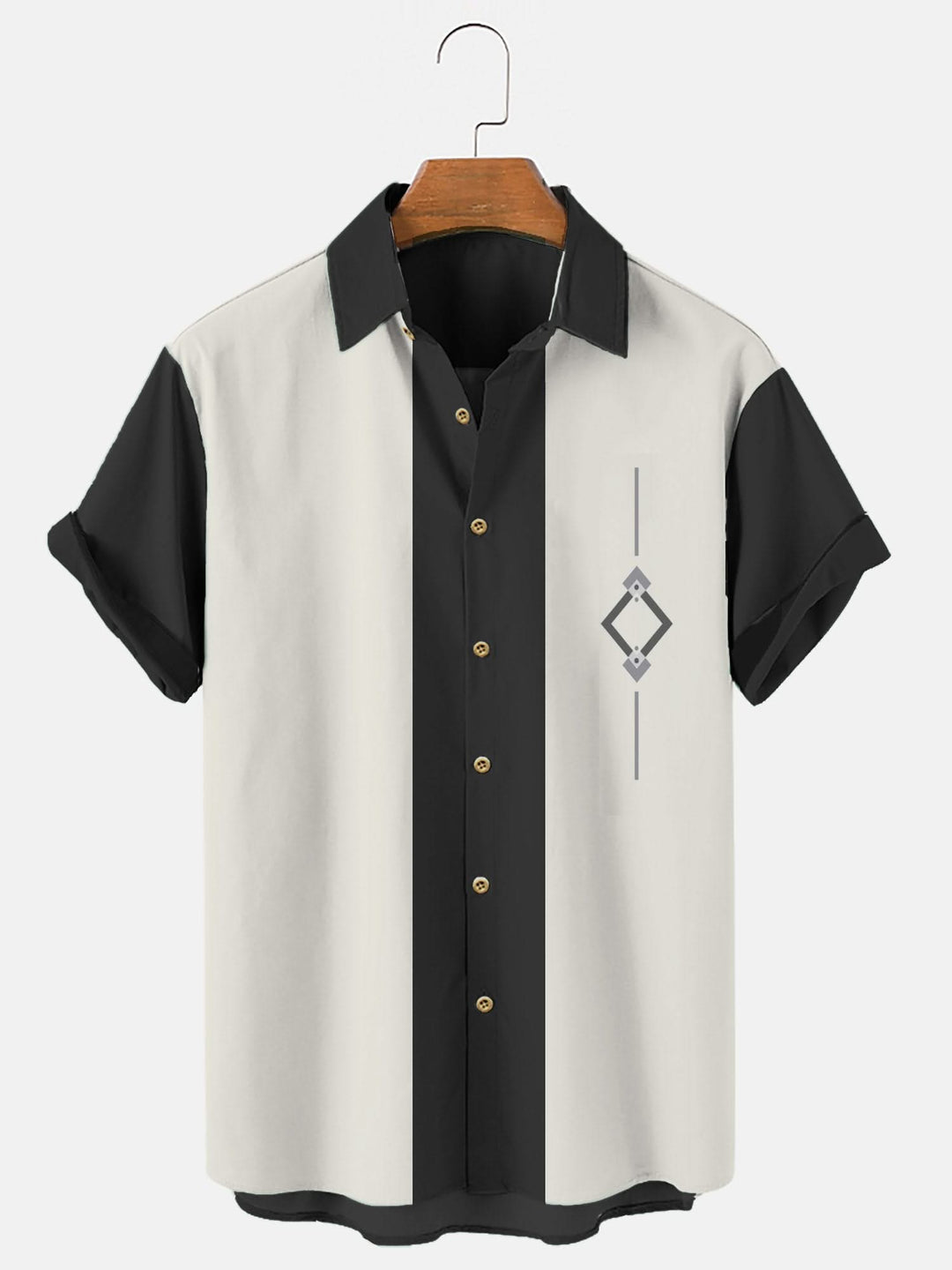 Men‘s Retro Camp Cotton-Blend 50S Vintage Bowling Shirts