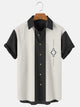 Men‘s Retro Camp Cotton-Blend 50S Vintage Bowling Shirts