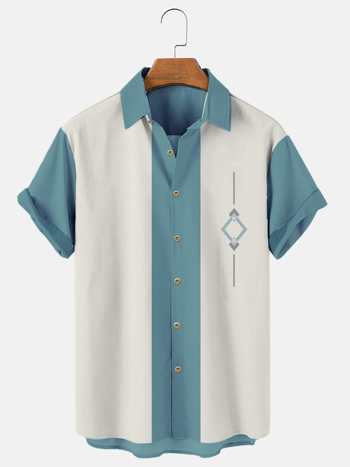 Men‘s Retro Camp Cotton-Blend 50S Vintage Bowling Shirts