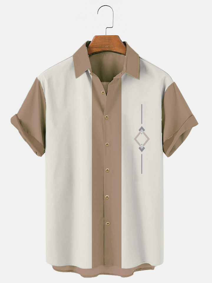 Men‘s Retro Camp Cotton-Blend 50S Vintage Bowling Shirts