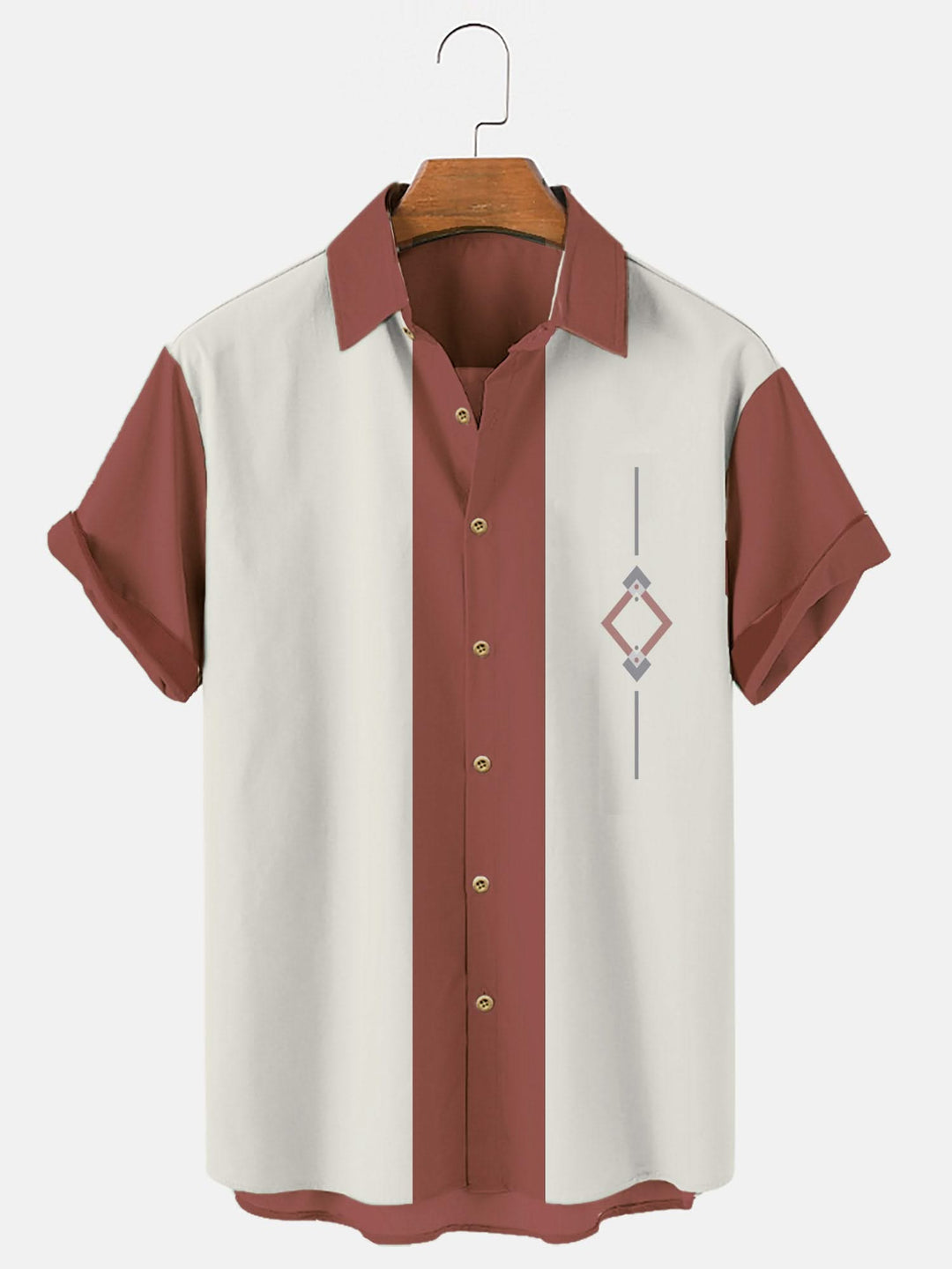 Men‘s Retro Camp Cotton-Blend 50S Vintage Bowling Shirts