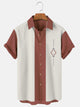 Men‘s Retro Camp Cotton-Blend 50S Vintage Bowling Shirts