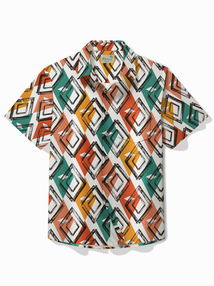 Alohadaddy Vintage Abstract Argyle Check Print Men&