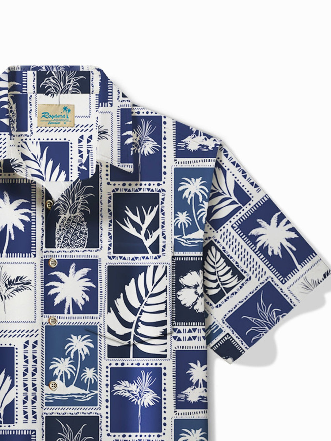 Chemise à manches courtes et poches boutonnées pour homme à imprimé botanique hawaïen Alohadaddy