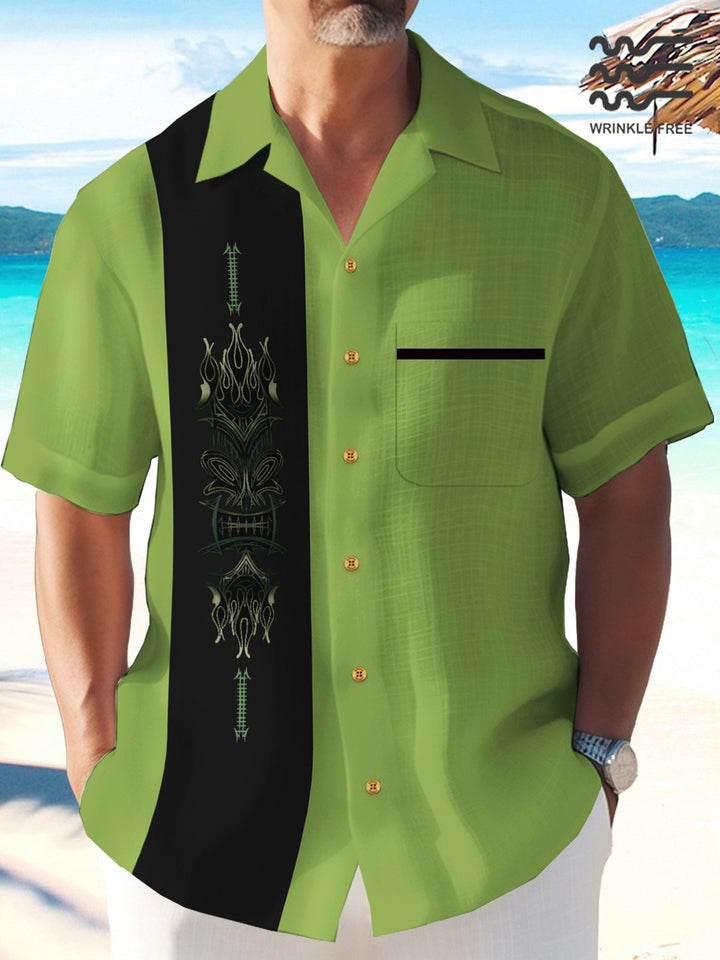 Chemise de bowling en seersucker sans plis pour homme Alohadaddy, grande taille, chemises décontractées TIKI Bar