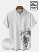 Alohadaddy Basic Casual Coconut Print Beach Men's Hawaiian Oversized Shirt With Pocket Wrinkle-Free Shirt
