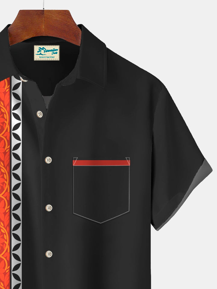 Alohadaddy Vintage Bowling Ethnic Print Beach Men&