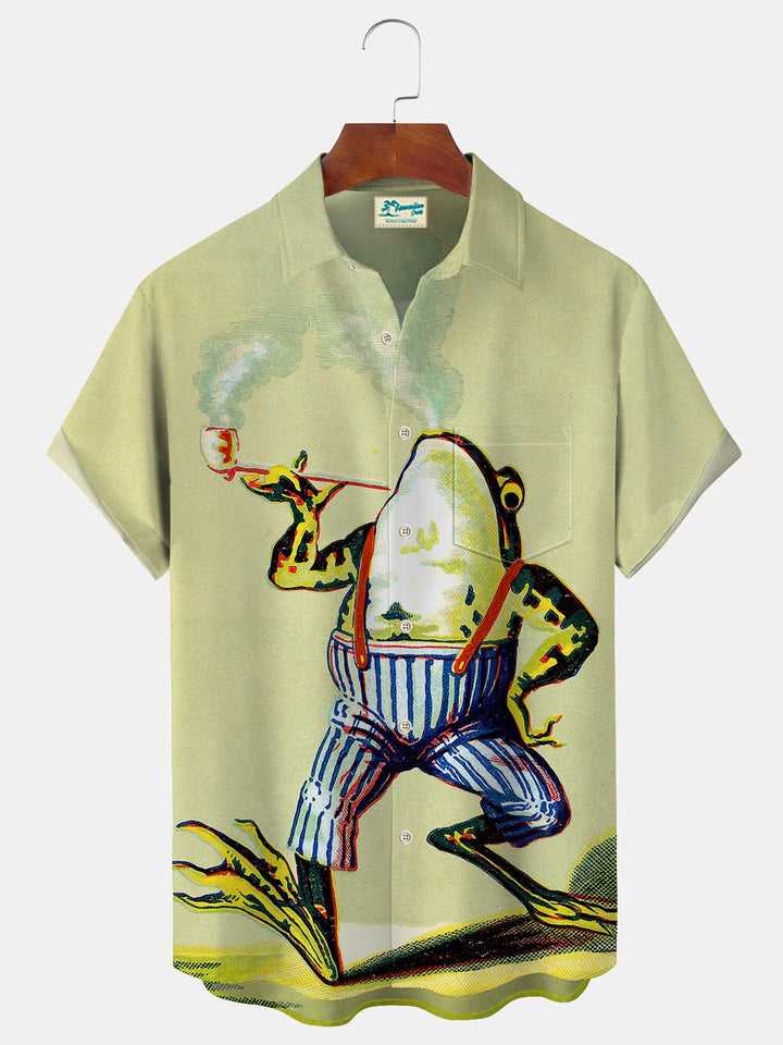 Alohadaddy Funny Frog Print Beach Men&