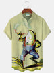 Alohadaddy Funny Frog Print Beach Men's Hawaiian Oversized Shirt With Pocket