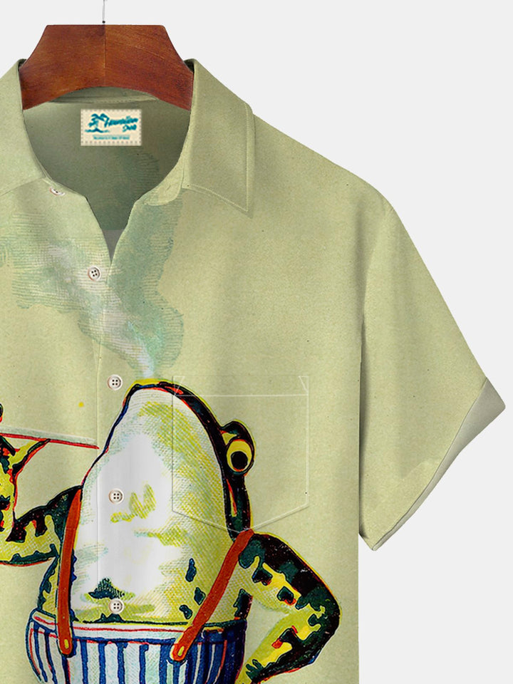 Alohadaddy Funny Frog Print Beach Men&