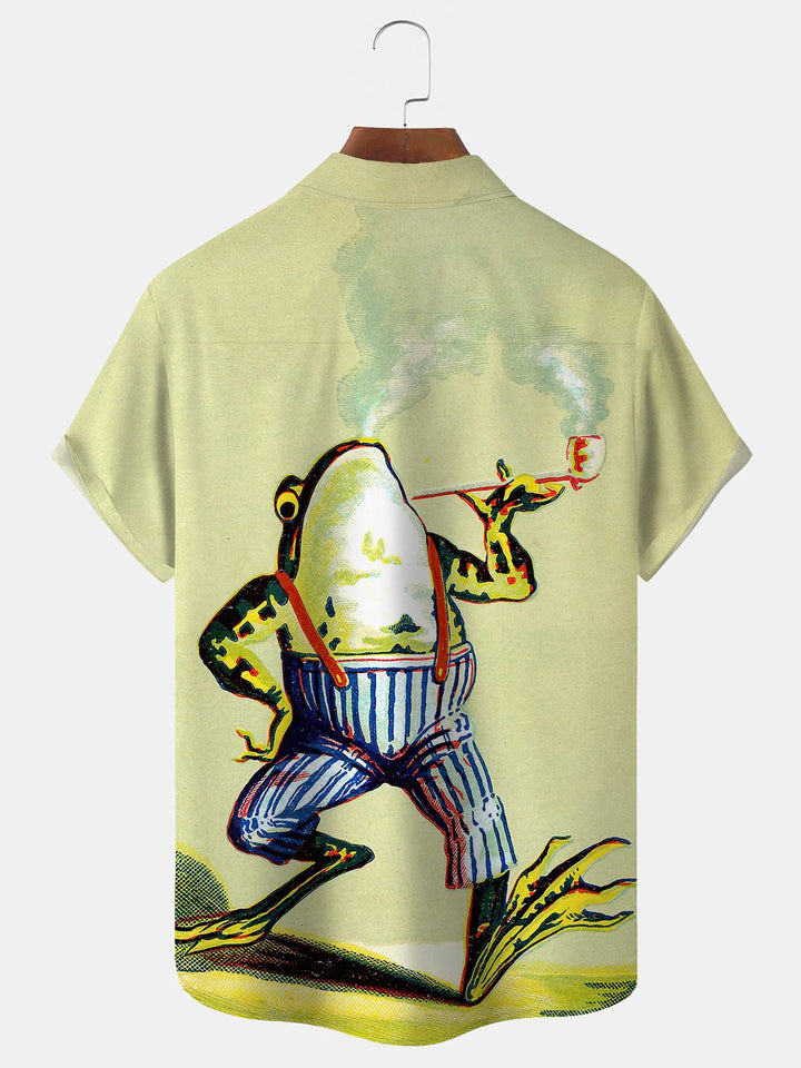 Alohadaddy Funny Frog Print Beach Men&