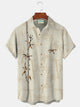 Alohadaddy Vintage Bamboo Print Beach Men's Hawaiian Oversized Shirt With Pocket