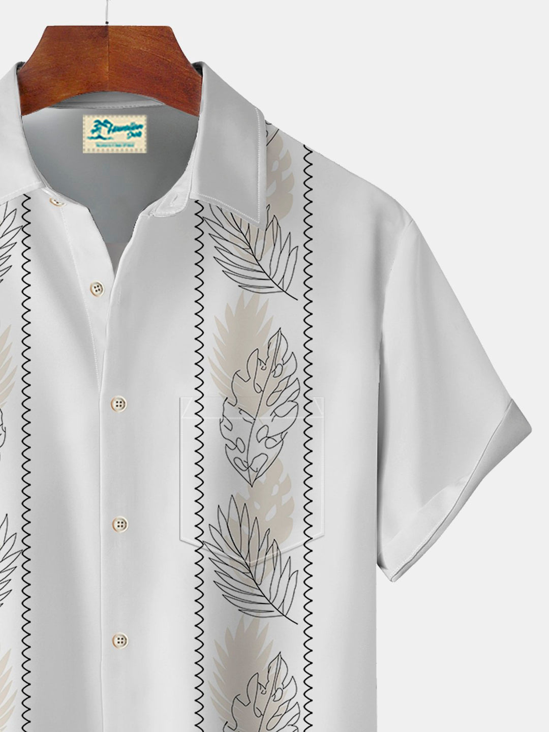 Alohadaddy Vintage Bowling Plant Print Beach Men&