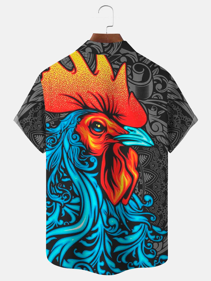 Alohadaddy Rooster Print Beach Men&