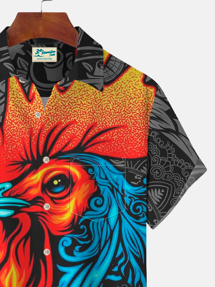 Alohadaddy Rooster Print Beach Men&