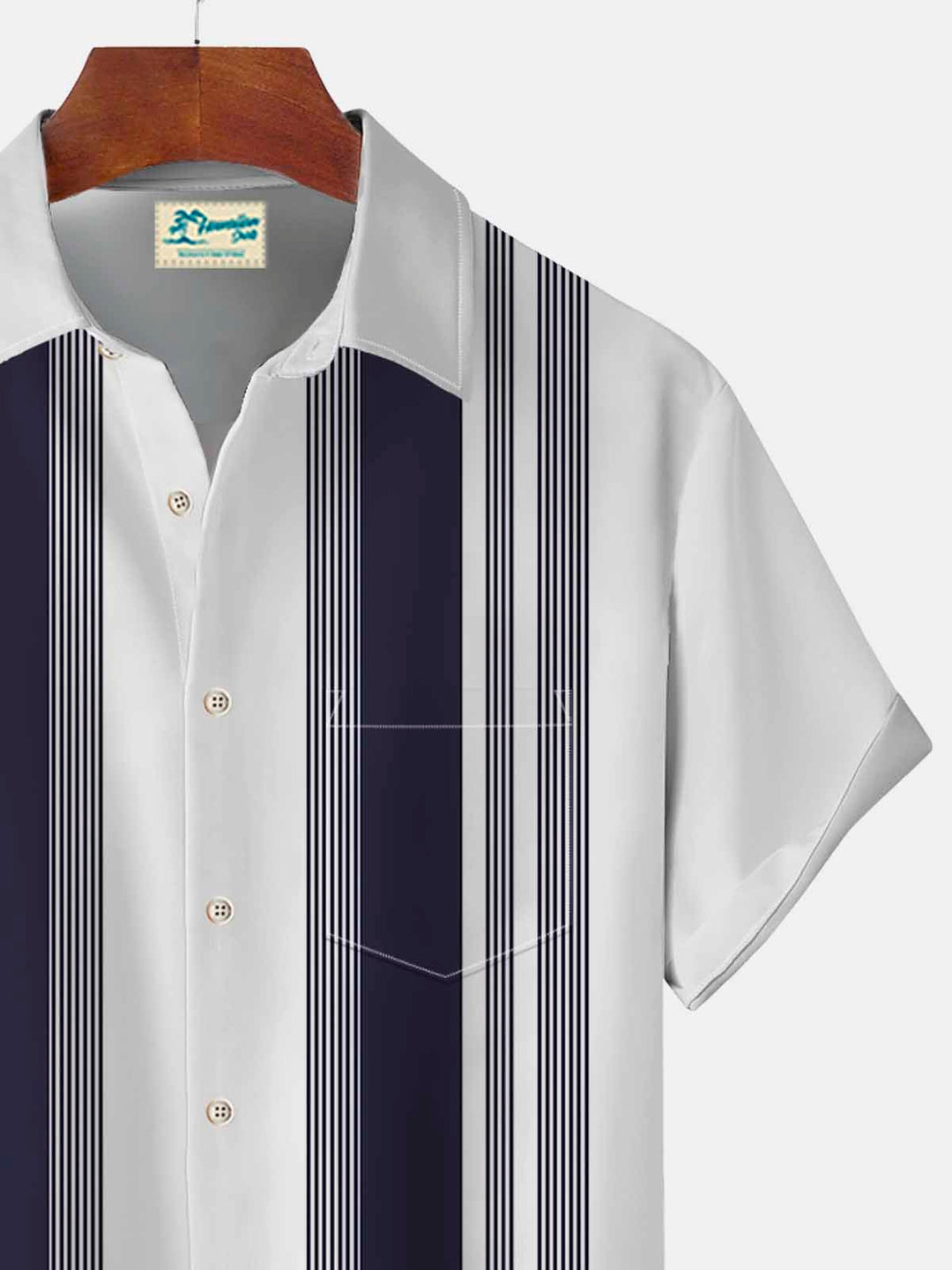 Alohadaddy Vintage Bowling Stripe Basics Print Beach Men&