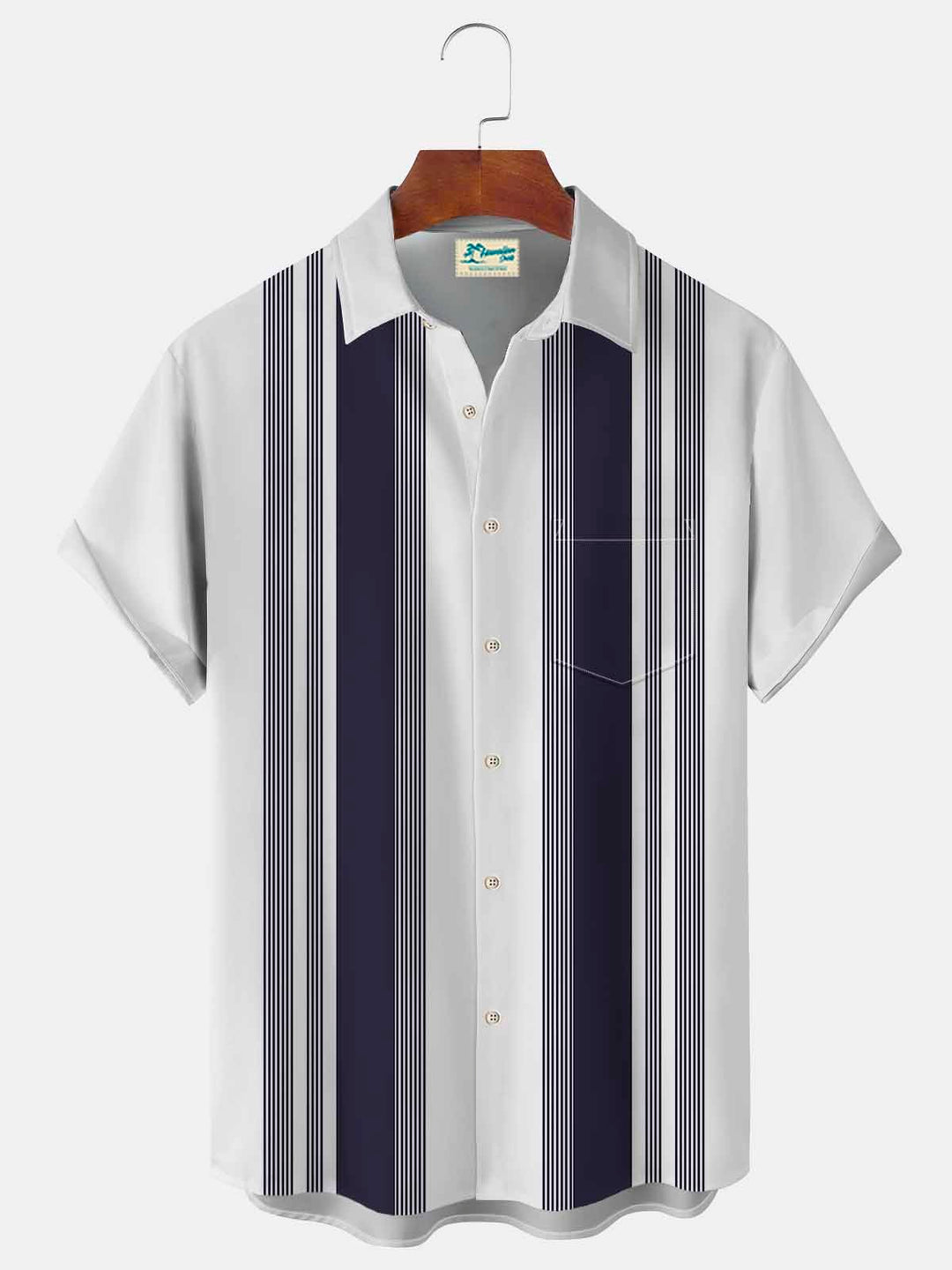 Alohadaddy Vintage Bowling Stripe Basics Print Beach Men&