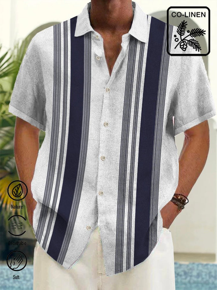 Alohadaddy Vintage Bowling Stripe Basics Print Beach Men&