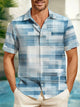 Alohadaddy Geometric Abstract Art Print Beach Men's Hawaiian Oversized Shirt With Pocket