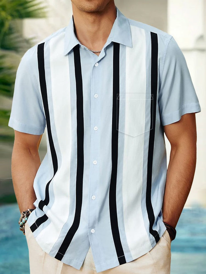 Alohadaddy Vintage Bowling Print Beach Men&