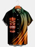 Alohadaddy Hawaiian Tiki Gradient Print Men's Button Pocket Shirt