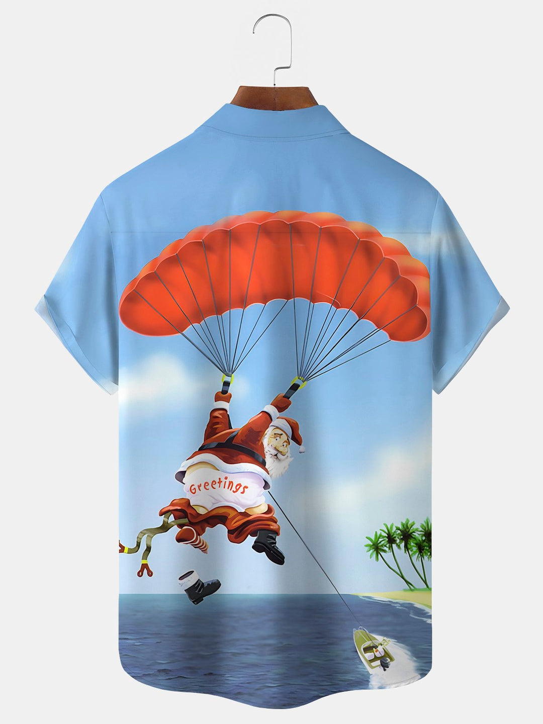 Alohadaddy Summer Christmas Santa Print Beach Men&