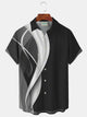 Alohadaddy Vintage Gradient Artistic Print Men's Button Pocket Shirt