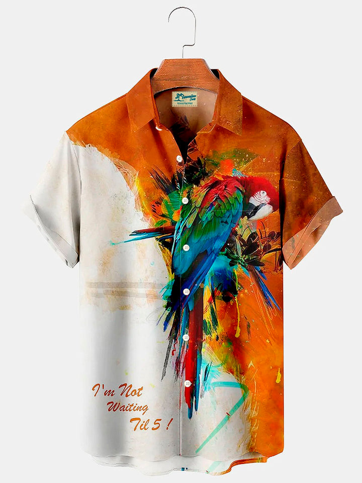 Chemise boutonnée à imprimé perroquet hawaïen pour homme Alohadaddy