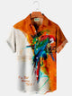 Alohadaddy Hawaiian Parrot Ombre Print Men's Button Pocket Shirt