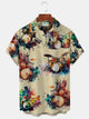 Alohadaddy Watercolor Drum Kit Print Beach Men's Hawaiian Oversized Shirt with Pockets