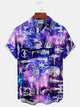 Alohadaddy Gradient Star Wars Men's Button Down Pocket Short Sleeve Shirt