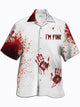 Alohadaddy Halloween Blood Splatter Print  Men's Hawaiian Oversized Shirt