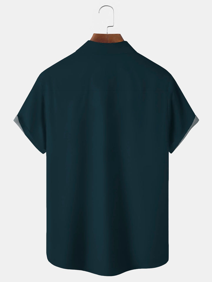 Alohadaddy Frog Casual Bowling Shirt with Glasses Print  Men&
