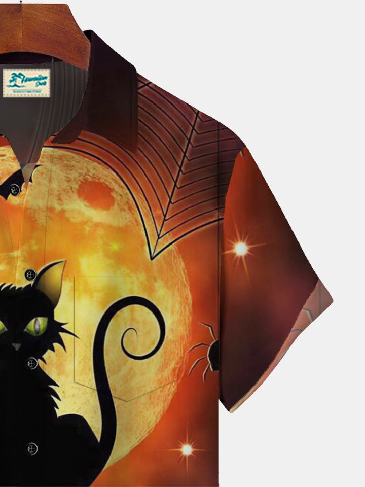 Alohadaddy Halloween Pumpkin Black Cat Cross Print  Men&