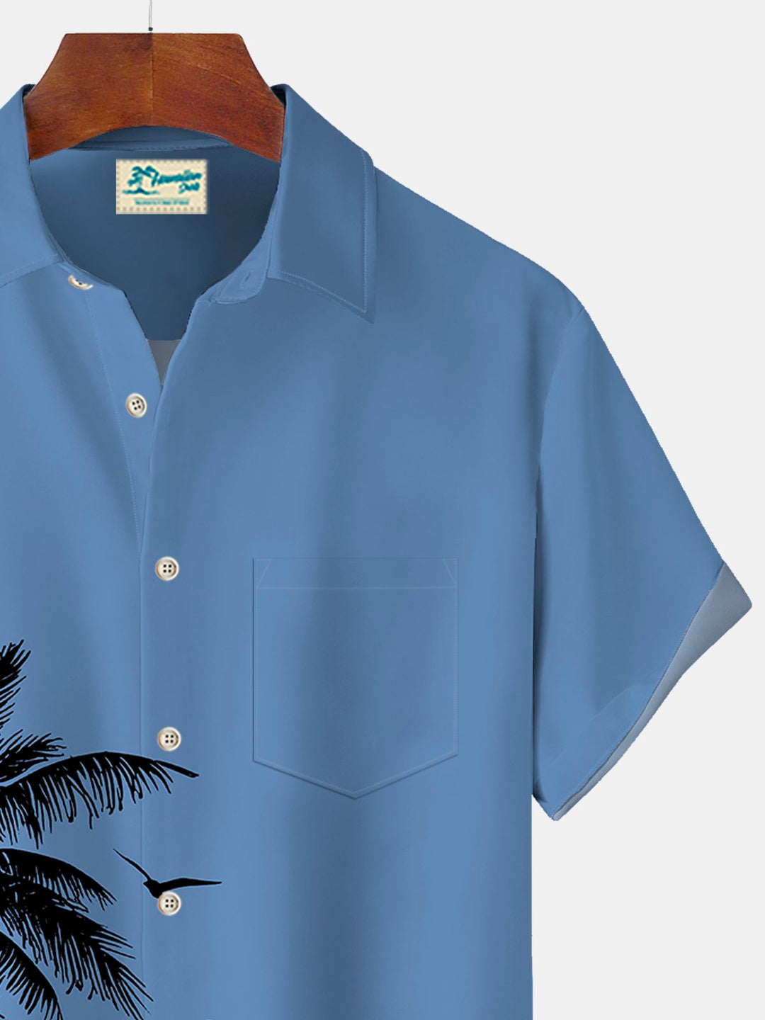 Camisa hawaiana de manga corta extragrande con bolsillos y estampado de árboles de coco para hombre de Alohadaddy