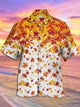 Alohadaddy Maple Leaf Print Camp Collar Beach Men's Hawaiian Oversized Short Sleeve Shirt with Pockets