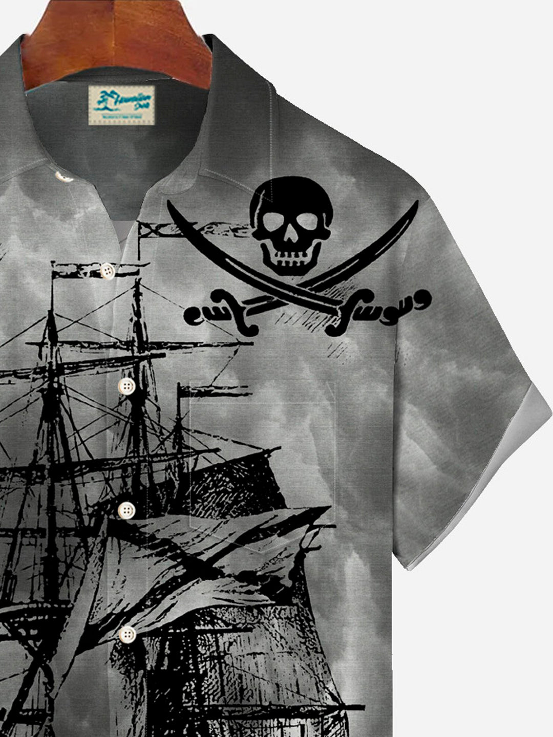 Alohadaddy Vintage Nautical Pirate Print Men&