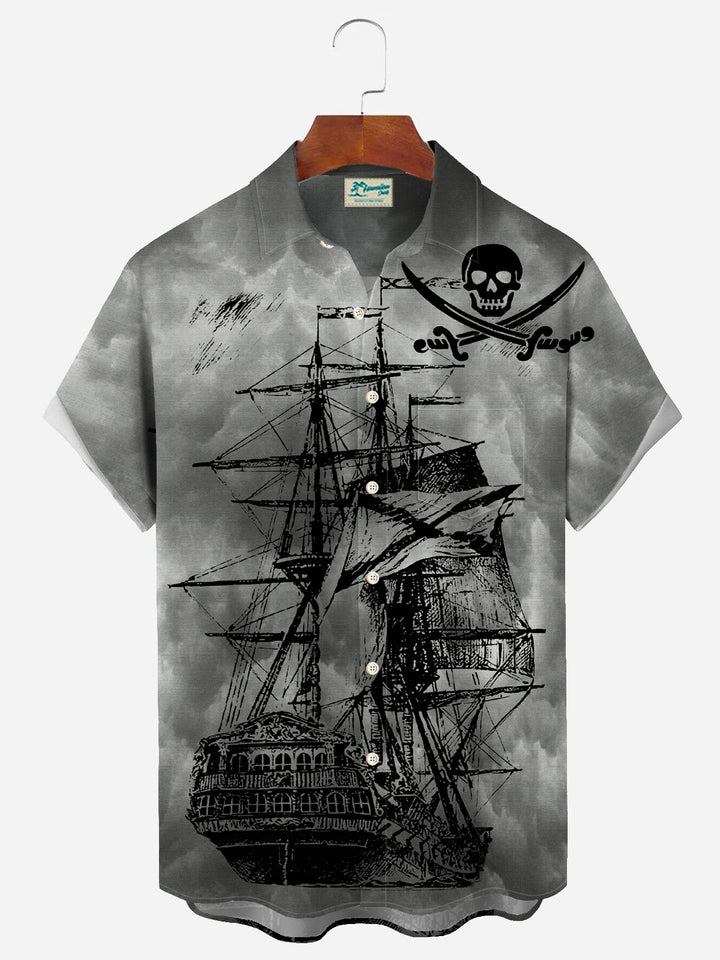 Alohadaddy Vintage Nautical Pirate Print Men&