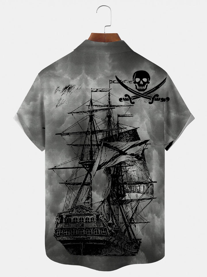 Alohadaddy Vintage Nautical Pirate Print Men&