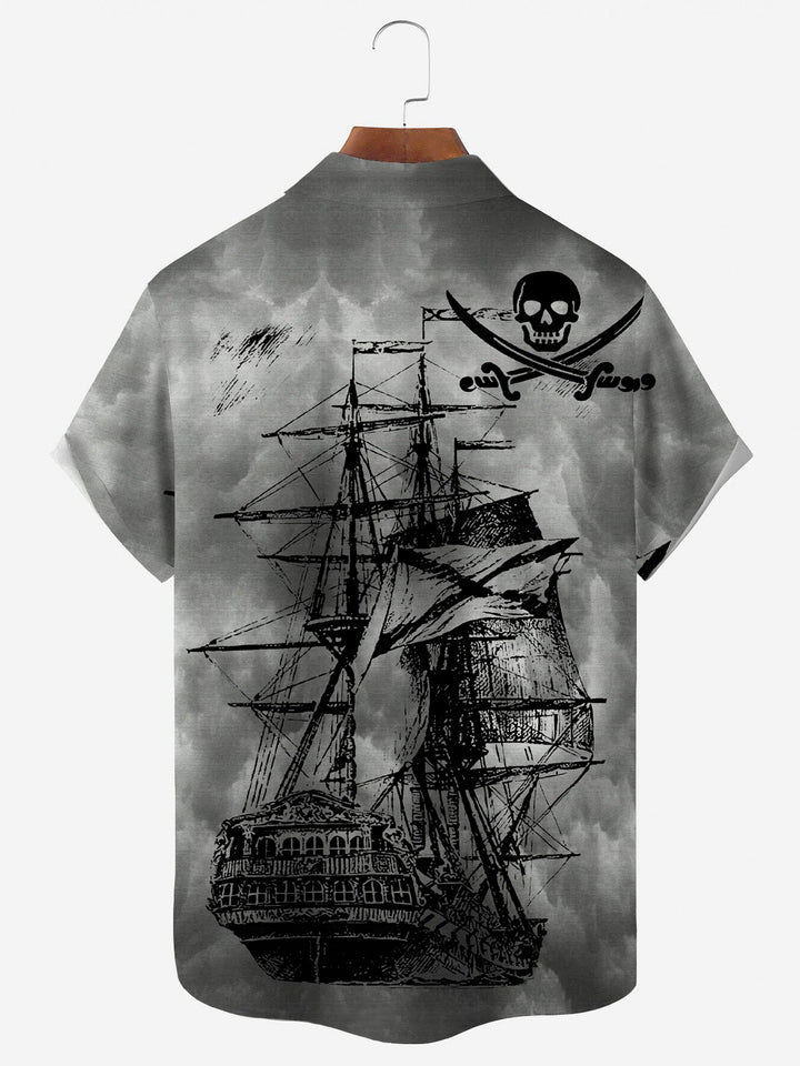 Alohadaddy Vintage Nautical Pirate Print Men&