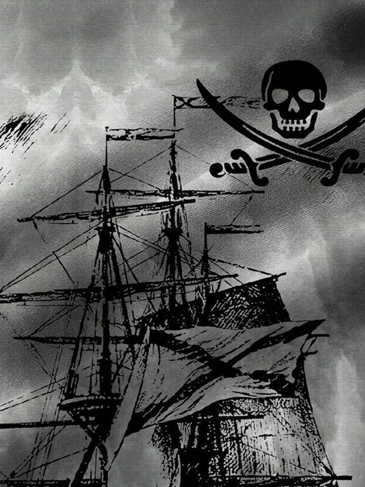 Alohadaddy Vintage Nautical Pirate Print Men&