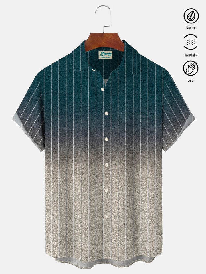 Alohadaddy Vintage Gradient Stripe Print Men&