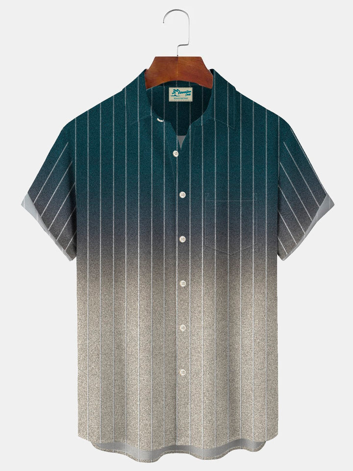 Alohadaddy Vintage Gradient Stripe Print Men&